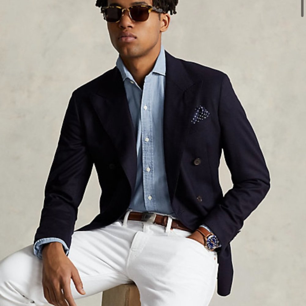 Slim Fit Indigo Chambray Shirt - Picture 2 of 9